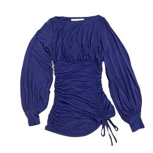 Susana Monaco Ruched Mini Dress Small S Blue NWT - Sample